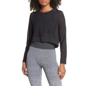 Adidas Black Cropped Fitted Hoodie